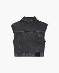 The Crystal Daisy Denim Vest Black | Marc Jacobs discount
