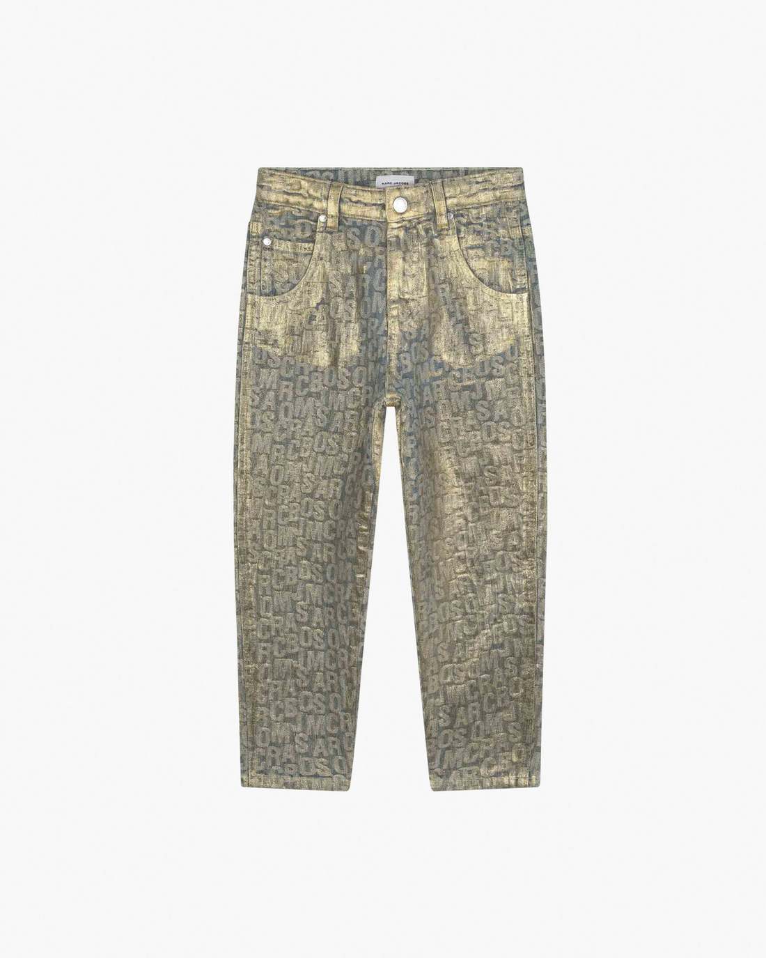 The Metallic Jumbled Logo Jeans Gold | Marc Jacobs on sale
