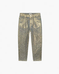 The Metallic Jumbled Logo Jeans Gold | Marc Jacobs on sale