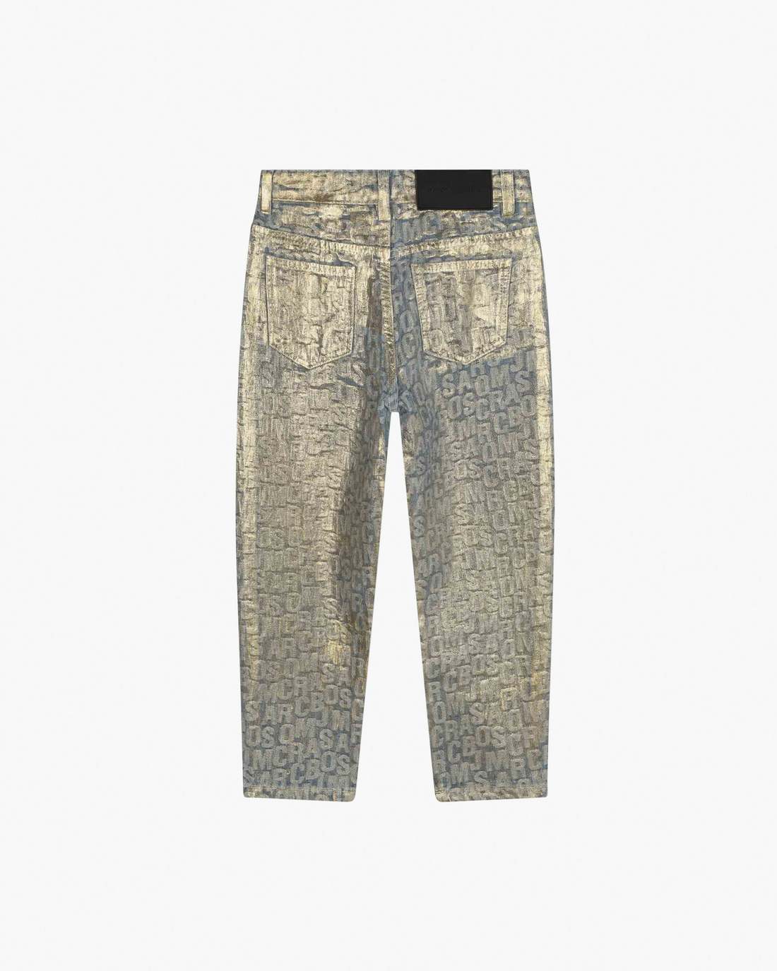 The Metallic Jumbled Logo Jeans Gold | Marc Jacobs on sale