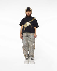 The Metallic Jumbled Logo Jeans Gold | Marc Jacobs on sale
